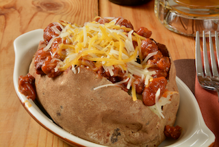Sweet Potato with Baked Beans & Cheese