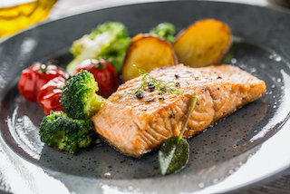 Roasted Salmon & Potato Wedges